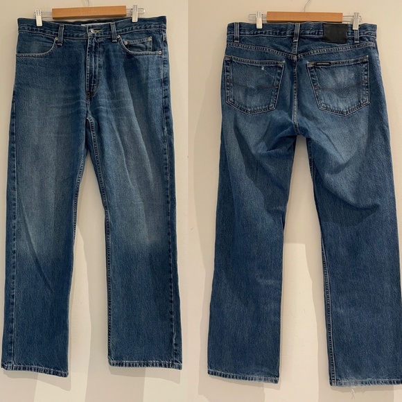 Harley-Davidson Men's Classic Boot Cut Jeans Blue Washed Denim 99027-09VM Sz 34 - Picture 1 of 16